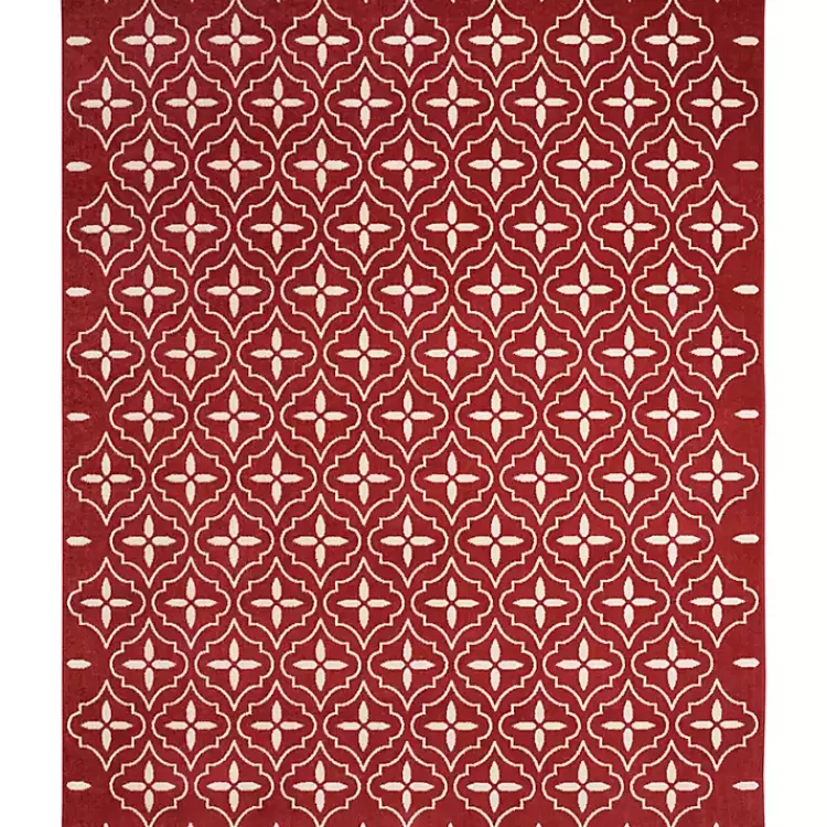 Brick & Ivory Quatrefoil Indoor/Outdoor Rug, 5x7>Kirklands Home Best Sale