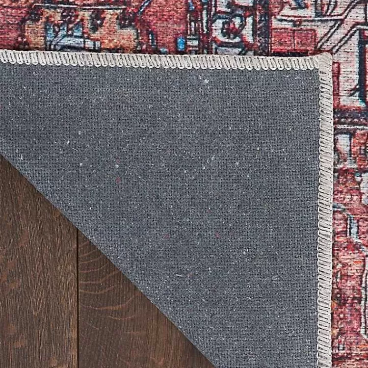 Brick Vintage Medallion Washable Area Rug, 5x7>Kirklands Home Clearance