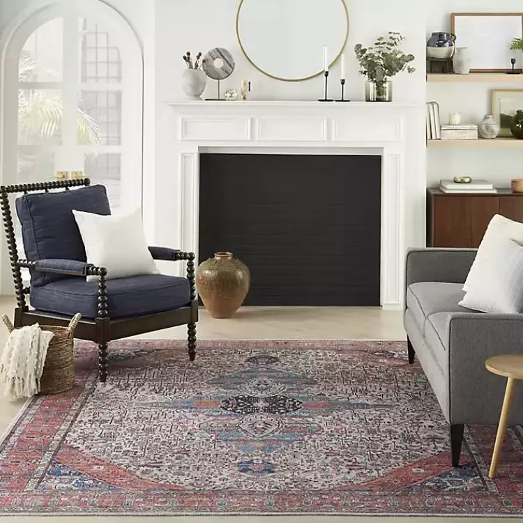 Brick Vintage Medallion Washable Area Rug, 5x7>Kirklands Home Clearance