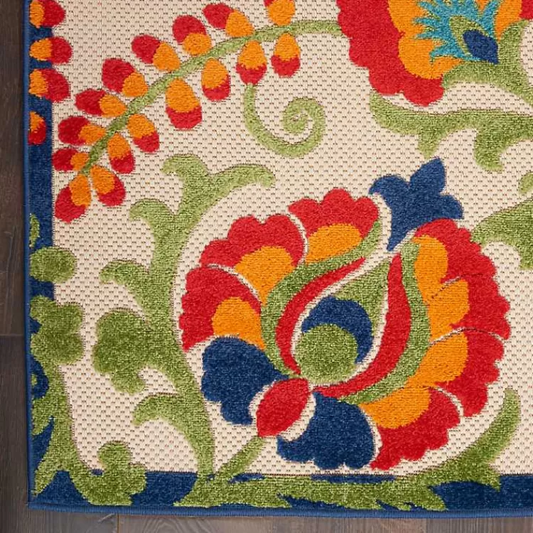Bright Abstract Floral Outdoor Area Rug, 5x7>Kirklands Home Clearance
