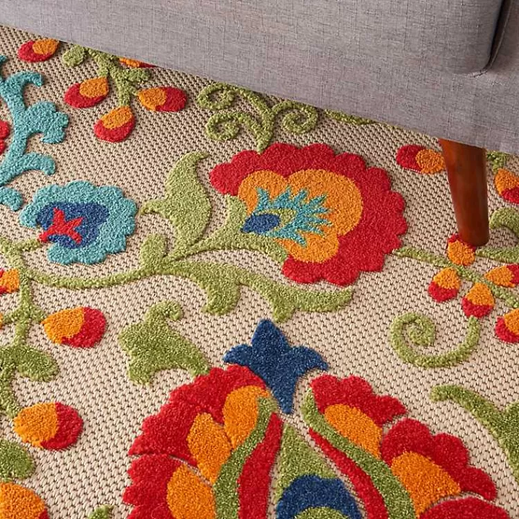 bright_abstract_floral_outdoor_area_rug_x_6.webp Bright Abstract Floral Outdoor Area Rug, 5x7>Kirklands Home Clearance