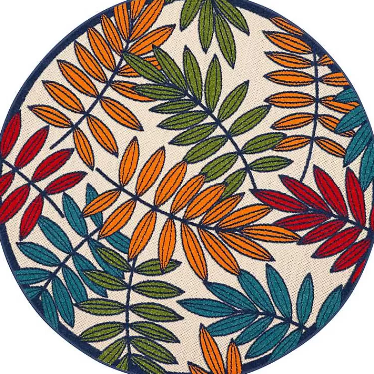 Bright Branches Round Outdoor Area Rug, 5x5>Kirklands Home Hot