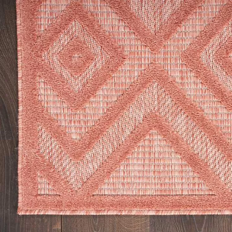 Bright Coral Diamond Outdoor Area Rug, 6x9>Kirklands Home Online