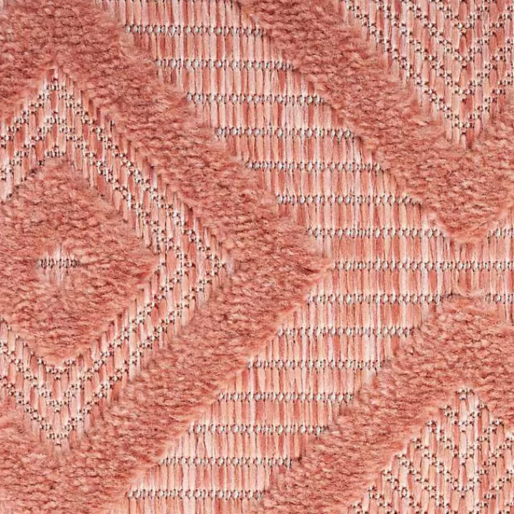 Bright Coral Diamond Outdoor Area Rug, 6x9>Kirklands Home Online