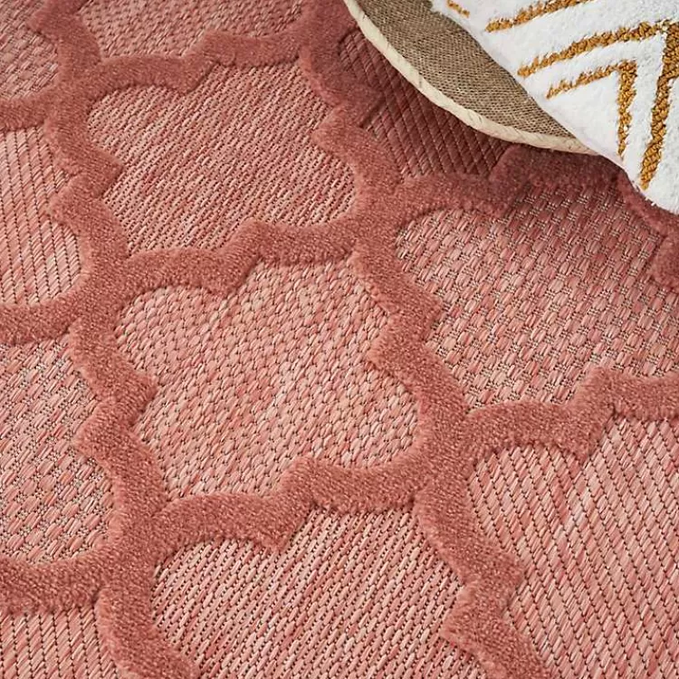 bright_coral_trellis_outdoor_area_rug_x_6.webp Bright Coral Trellis Outdoor Area Rug, 4x6>Kirklands Home Outlet