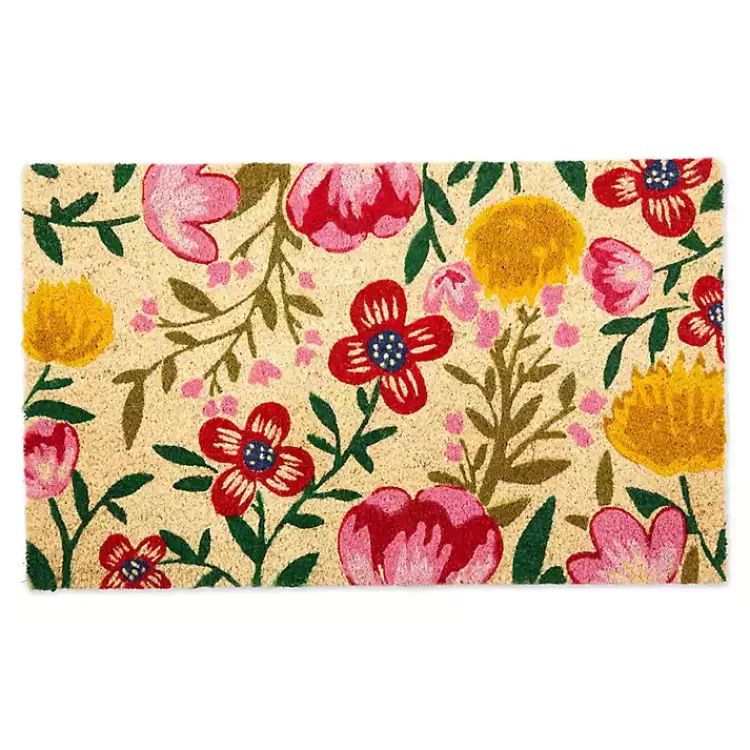 Bright Summer Blossoms Coir Doormat>Kirklands Home Best