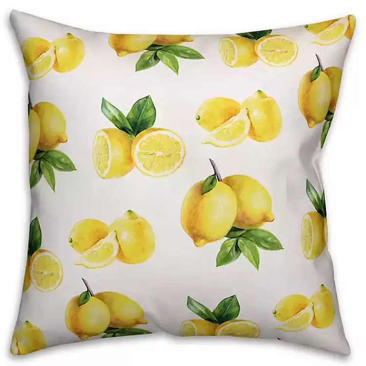 Bright Yellow Lemons Outdoor Pillow>Kirklands Home Discount