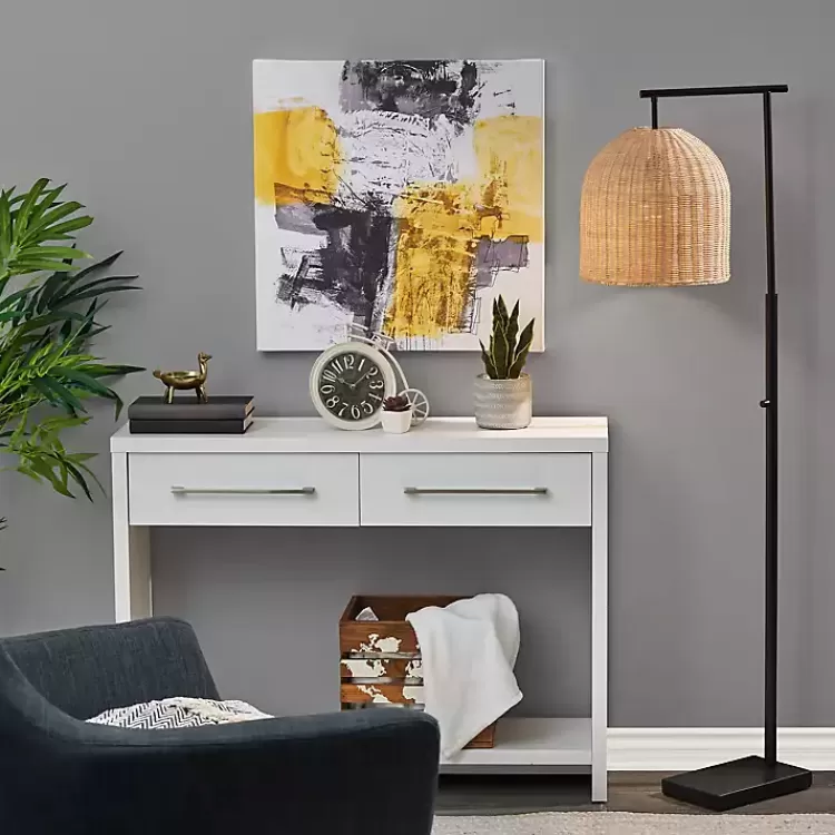 Bronze and Woven Rat Stem Floor Lamp>Kirklands Home Best