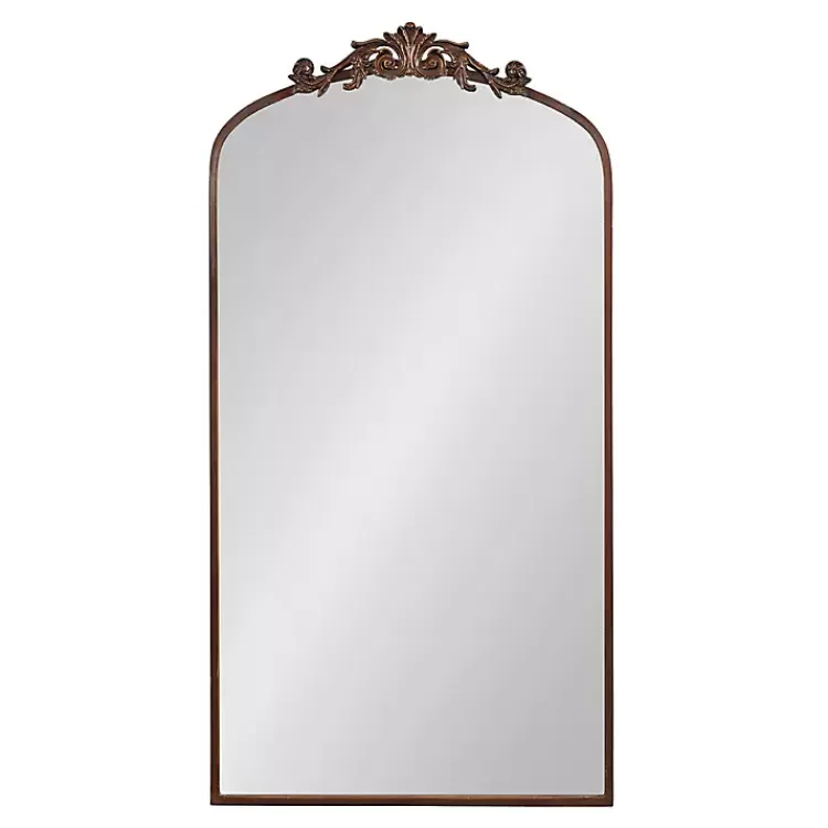 Bronze Metal Arch Ornate Crown Wall Mirror>Kirklands Home Clearance