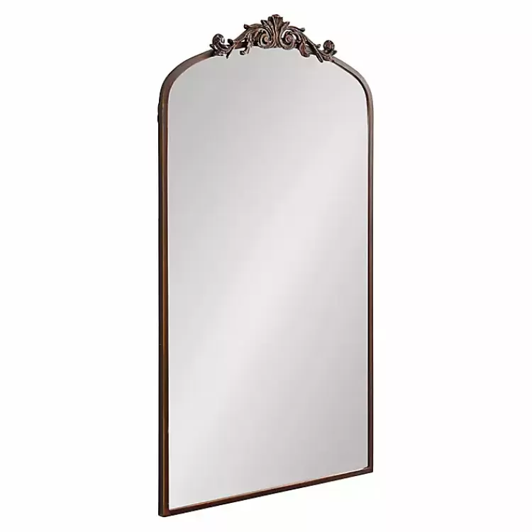 Bronze Metal Arch Ornate Crown Wall Mirror>Kirklands Home Clearance