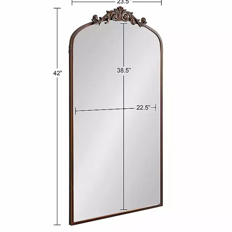 bronze_metal_arch_ornate_crown_wall_mirror_8.webp Bronze Metal Arch Ornate Crown Wall Mirror>Kirklands Home Clearance