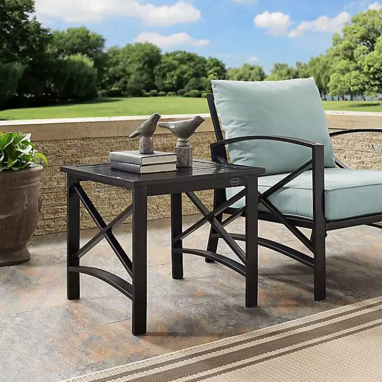 Bronze Metal Dayton Outdoor Side Table>Kirklands Home Shop