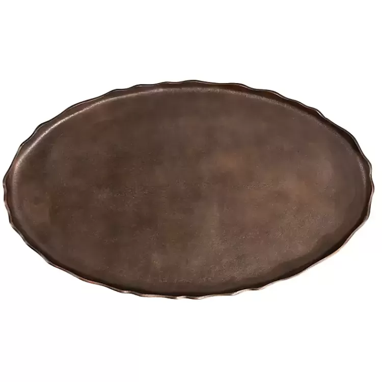 bronze_metal_deckled_edge_oval_coffee_table_3.webp Bronze Metal Deckled Edge Oval Coffee Table>Kirklands Home Best