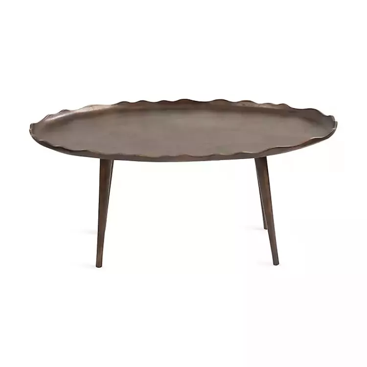 bronze_metal_deckled_edge_oval_coffee_table_4.webp Bronze Metal Deckled Edge Oval Coffee Table>Kirklands Home Best