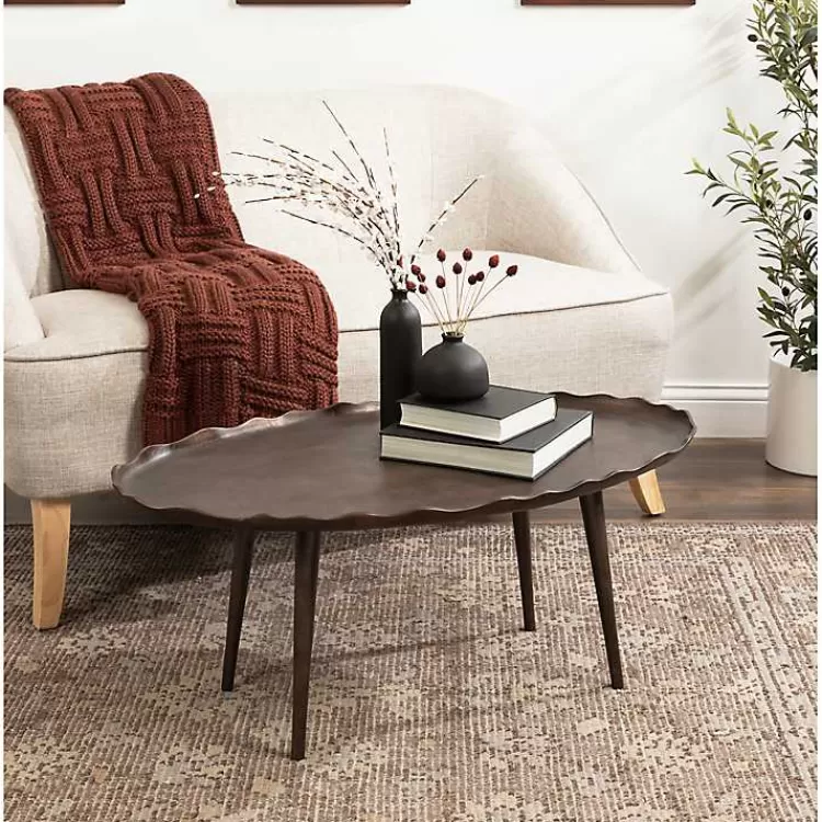 bronze_metal_deckled_edge_oval_coffee_table_5.webp Bronze Metal Deckled Edge Oval Coffee Table>Kirklands Home Best