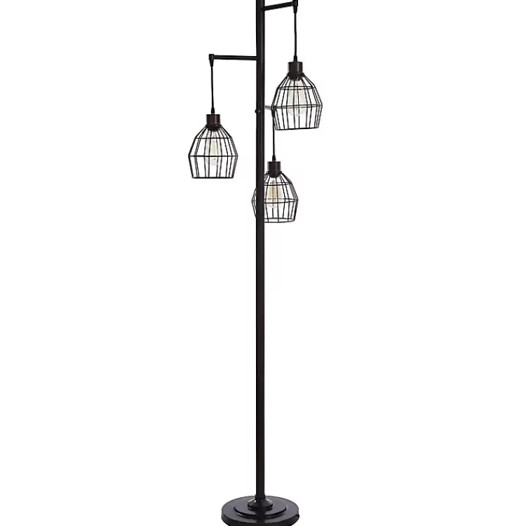 Bronze Metal 3-Tier Floor Lamp>Kirklands Home Sale