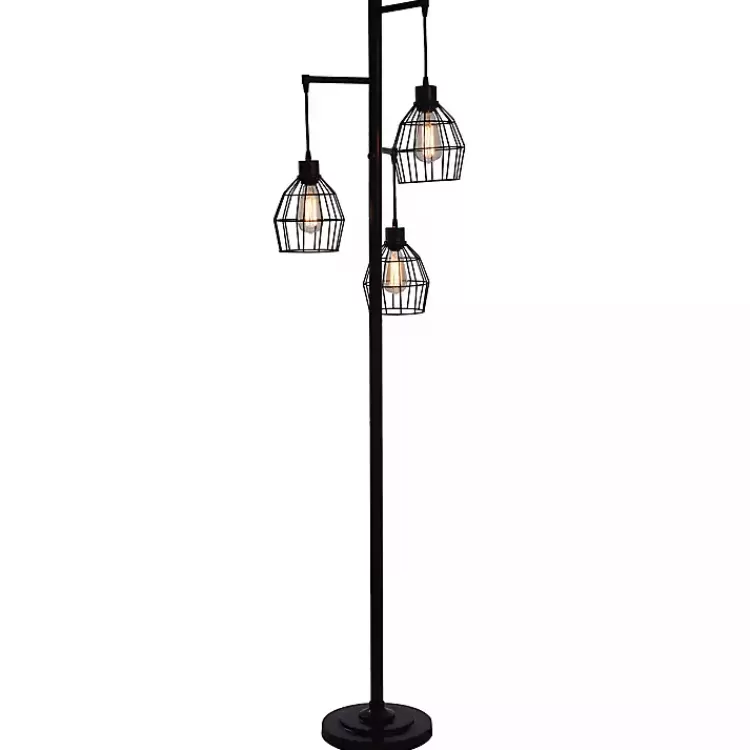 Bronze Metal 3-Tier Floor Lamp>Kirklands Home Sale
