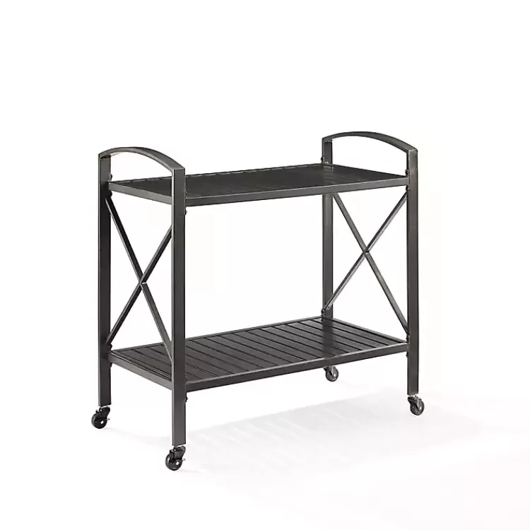 Bronze Metal 2-Tier Outdoor Bar Cart>Kirklands Home Clearance