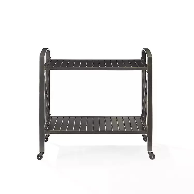Bronze Metal 2-Tier Outdoor Bar Cart>Kirklands Home Clearance