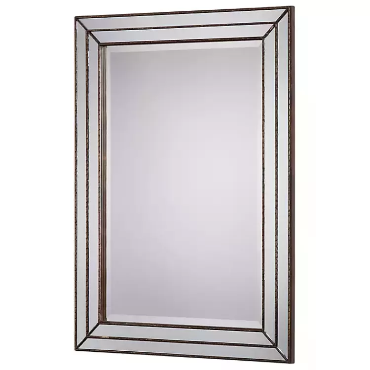 Bronze Metallic Grooved Texture Wall Mirror>Kirklands Home Cheap