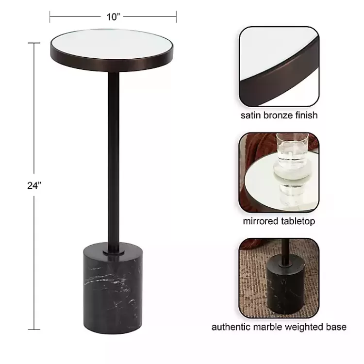Bronze Mirror Tabletop Round Cocktail Table>Kirklands Home Clearance