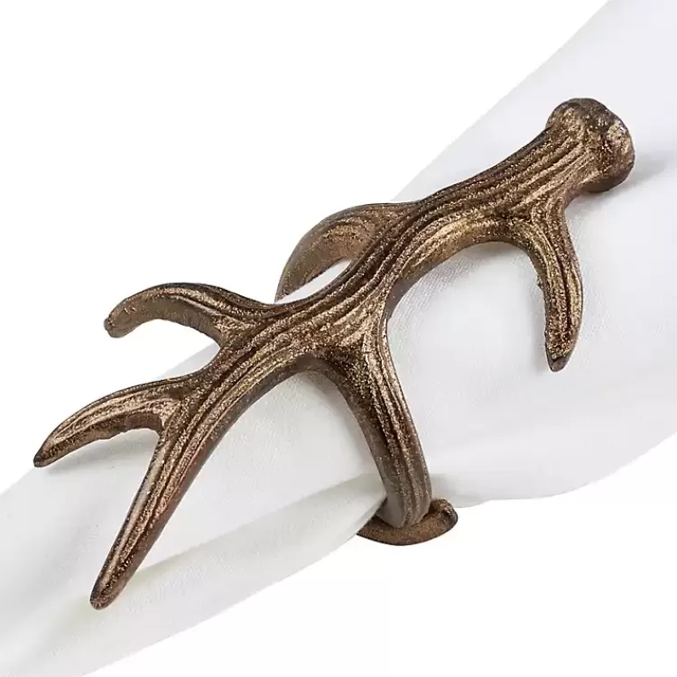 Bronze Reindeer Antler Napkin Rings, Set of 4>Kirklands Home Outlet