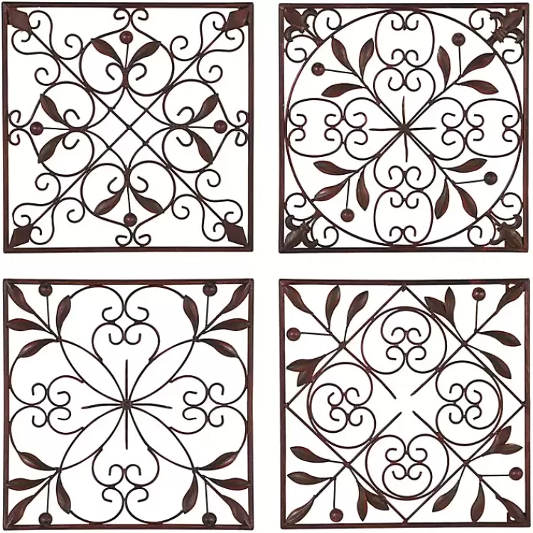 Bronze Scrollwork 4-pc. Panel Wall Art>Kirklands Home Best
