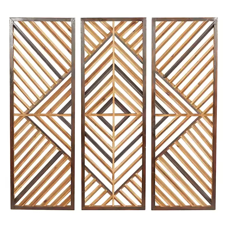 Bronze Wood Geometric Wall Plaques, Set of 3>Kirklands Home Online