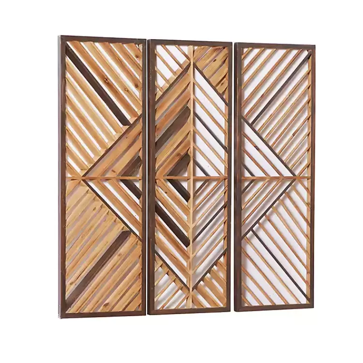 bronze_tan_wood_geometric_wall_plaques_set_of__5.webp Bronze Wood Geometric Wall Plaques, Set of 3>Kirklands Home Online