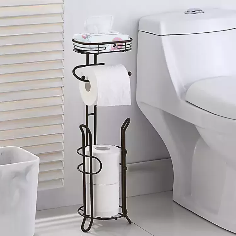 bronze_toilet_paper_storage_stand_with_basket_2.webp Bronze Toilet Paper Storage Stand with Basket>Kirklands Home Fashion