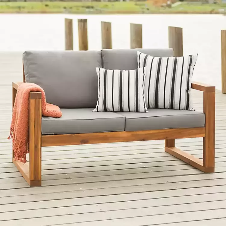 brown_acacia_outdoor_loveseat_with_cushions_3.webp Brown Acacia Outdoor Loveseat with Cushions>Kirklands Home Online