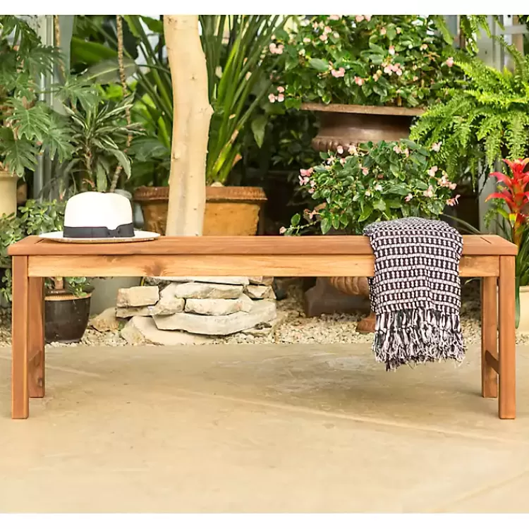 Acacia Wood Outdoor Bench>Kirklands Home Cheap
