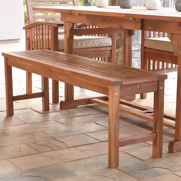 brown_acacia_wood_outdoor_bench_4.webp Acacia Wood Outdoor Bench>Kirklands Home Cheap