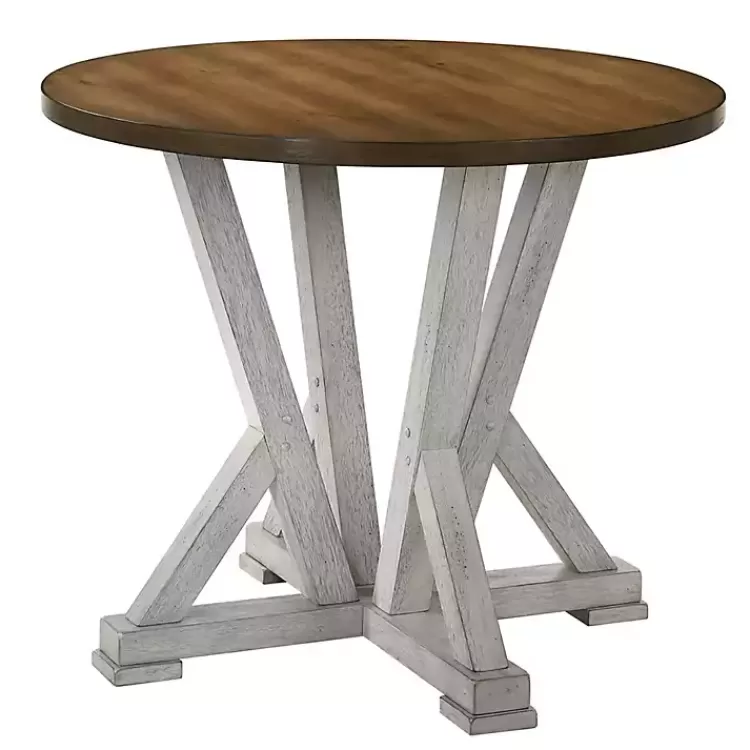 Brown and Antique White Wood Counter Table>Kirklands Home Best