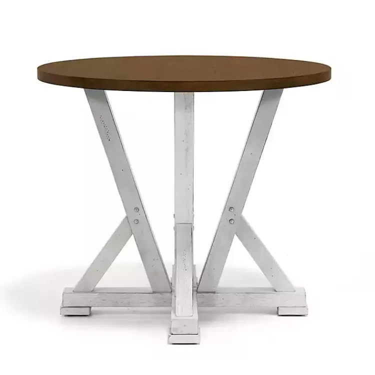 Brown and Antique White Wood Counter Table>Kirklands Home Best