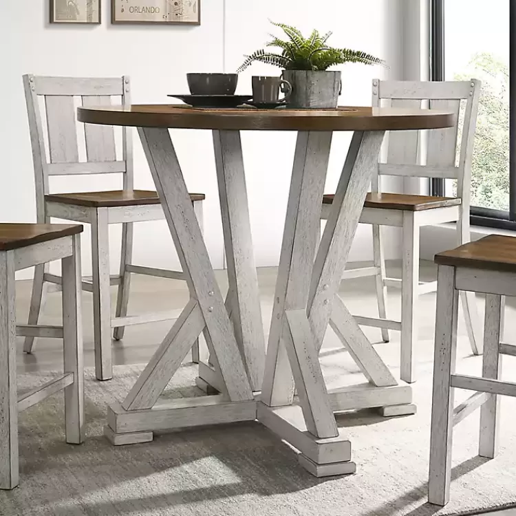 brown_and_antique_white_wood_counter_table_3.webp Brown and Antique White Wood Counter Table>Kirklands Home Best
