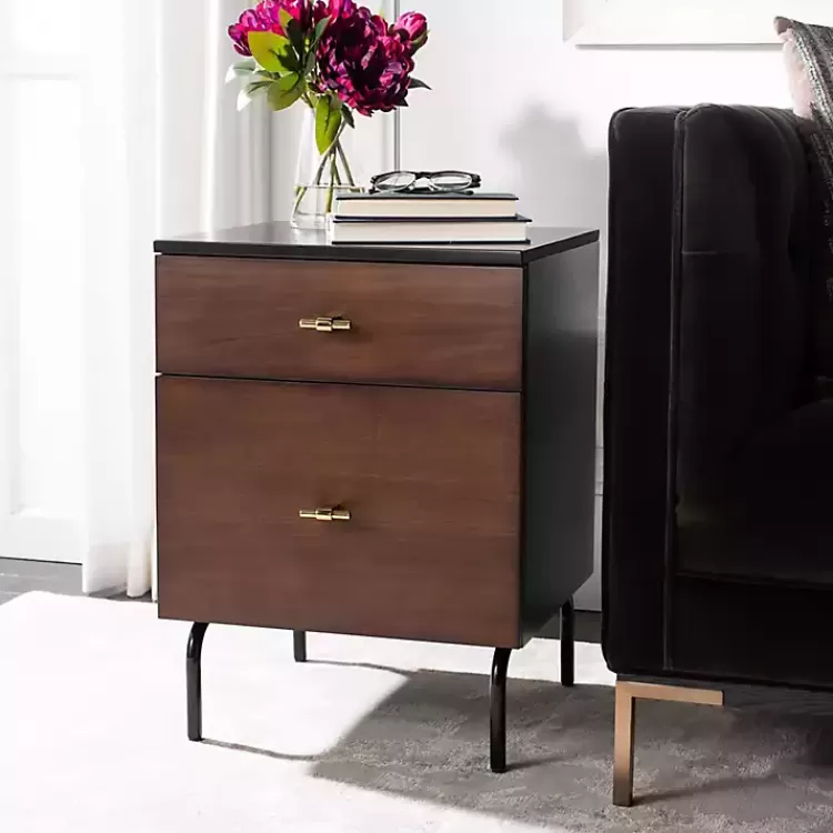 brown_and_black_drawer_nightstand_6.webp and Black 2-Drawer Nightstand>Kirklands Home Sale