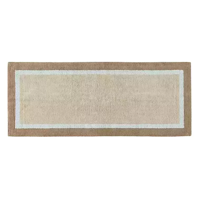 Brown and Blue Border Cotton Bath Runner>Kirklands Home Hot
