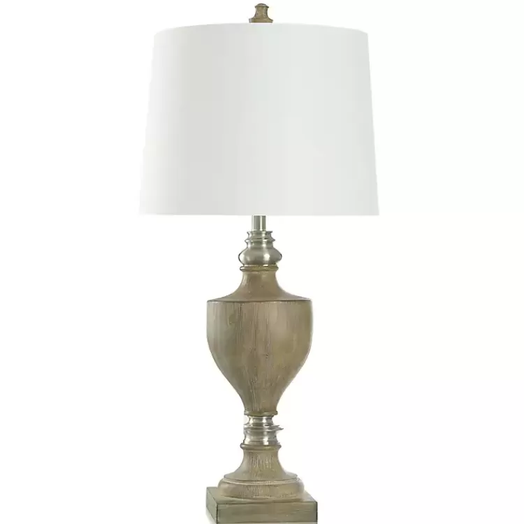 Brown and Brushed Silver Table Lamp>Kirklands Home Clearance