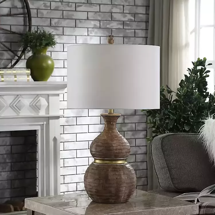 Brown and Gold Gourd Table Lamp>Kirklands Home Flash Sale