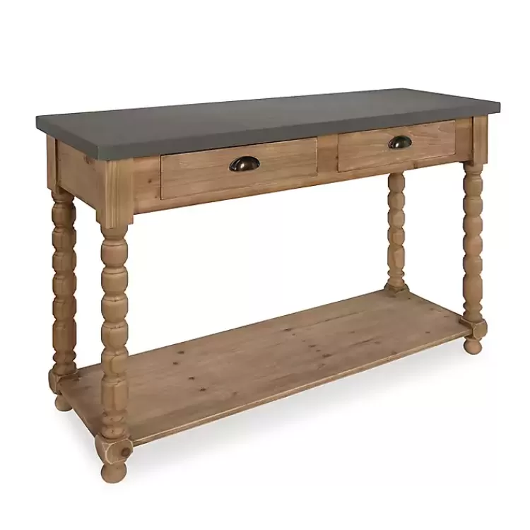 Brown and Gray Wood 2-Drawer Console Table>Kirklands Home Outlet