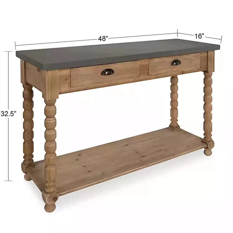 Brown and Gray Wood 2-Drawer Console Table>Kirklands Home Outlet