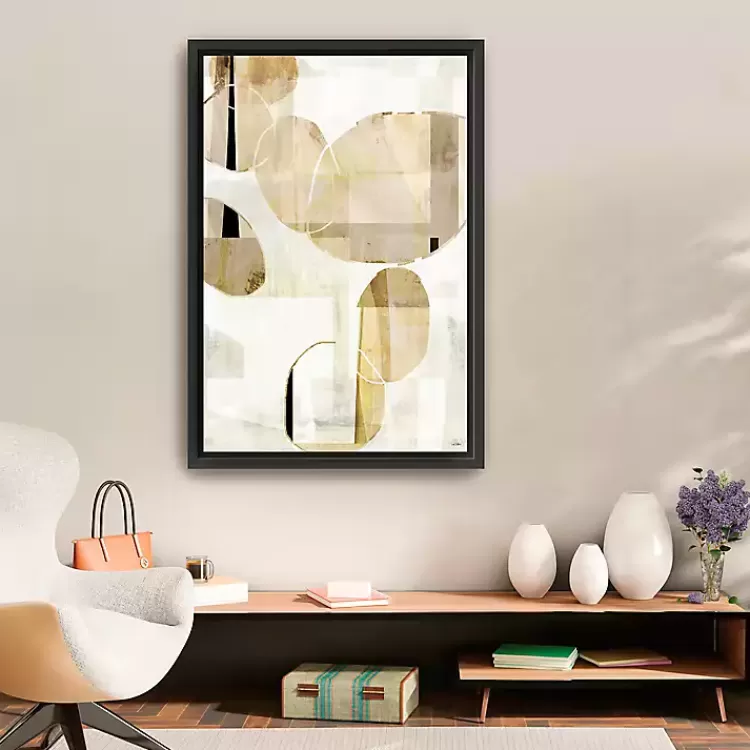 Brown and Tan Shapes Framed Canvas Art Print>Kirklands Home Fashion
