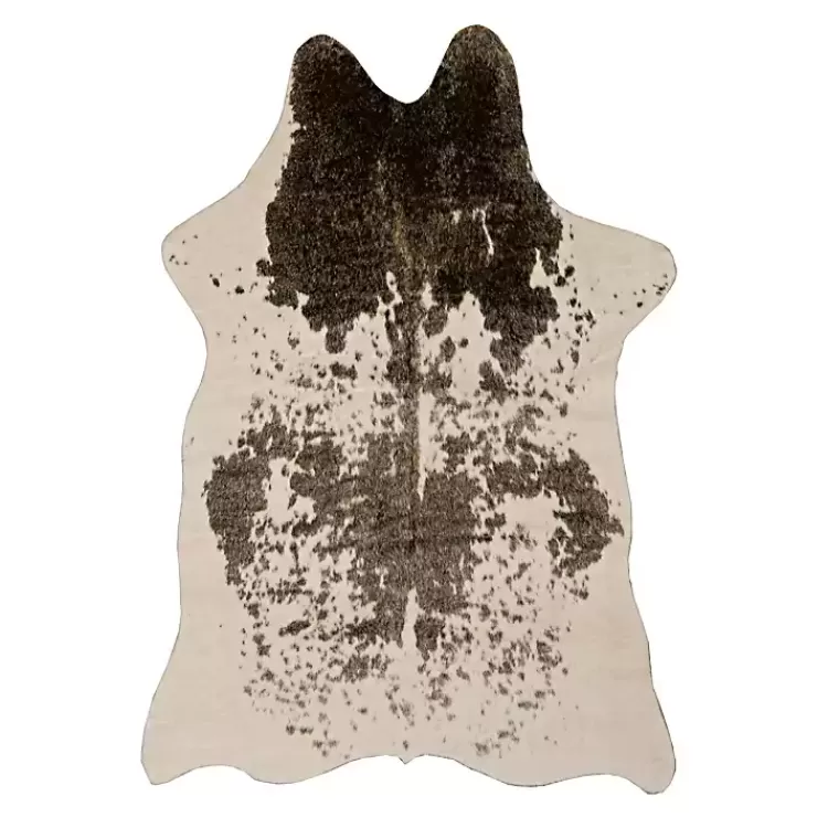 Brown and White Faux Cow Hide Area Rug, 5x7>Kirklands Home Shop