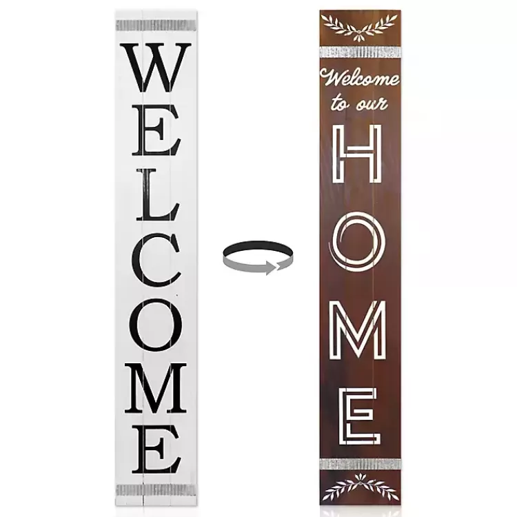 Brown and White Welcome Home Two-Sided Porch Board>Kirklands Home Cheap