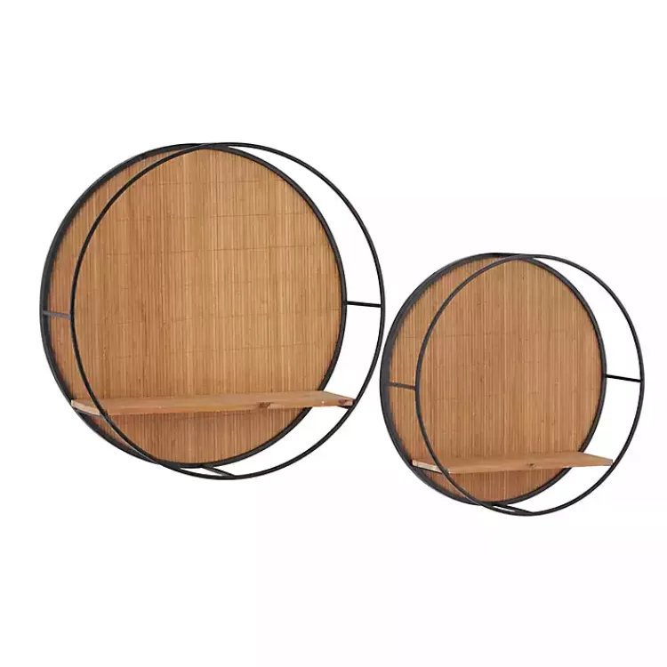 Brown Bamboo Modern Wall Shelves, Set of 2>Kirklands Home Best