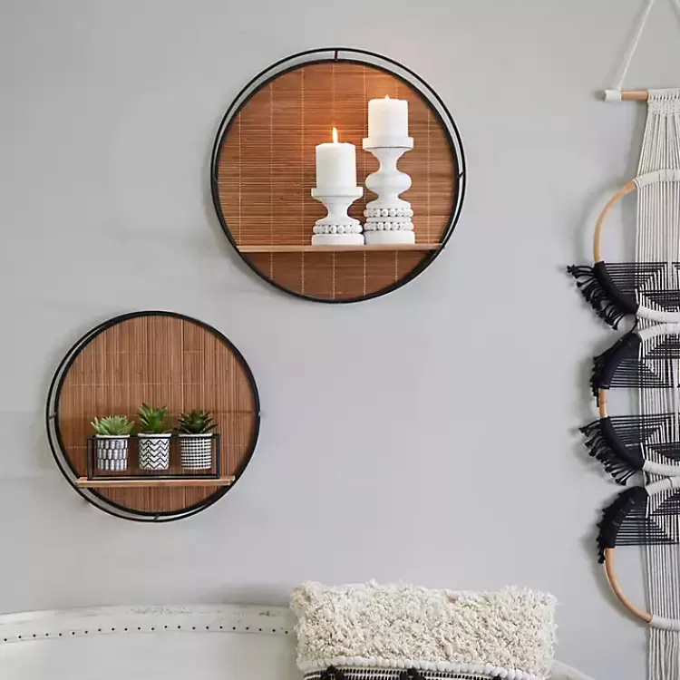 Brown Bamboo Modern Wall Shelves, Set of 2>Kirklands Home Best
