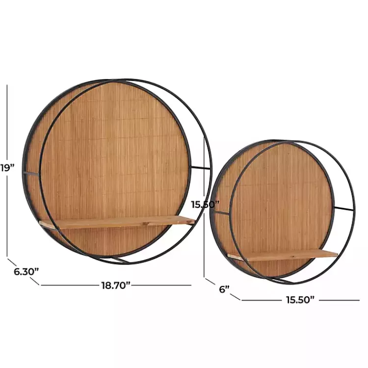 brown_bamboo_modern_wall_shelves_set_of__4.webp Brown Bamboo Modern Wall Shelves, Set of 2>Kirklands Home Best