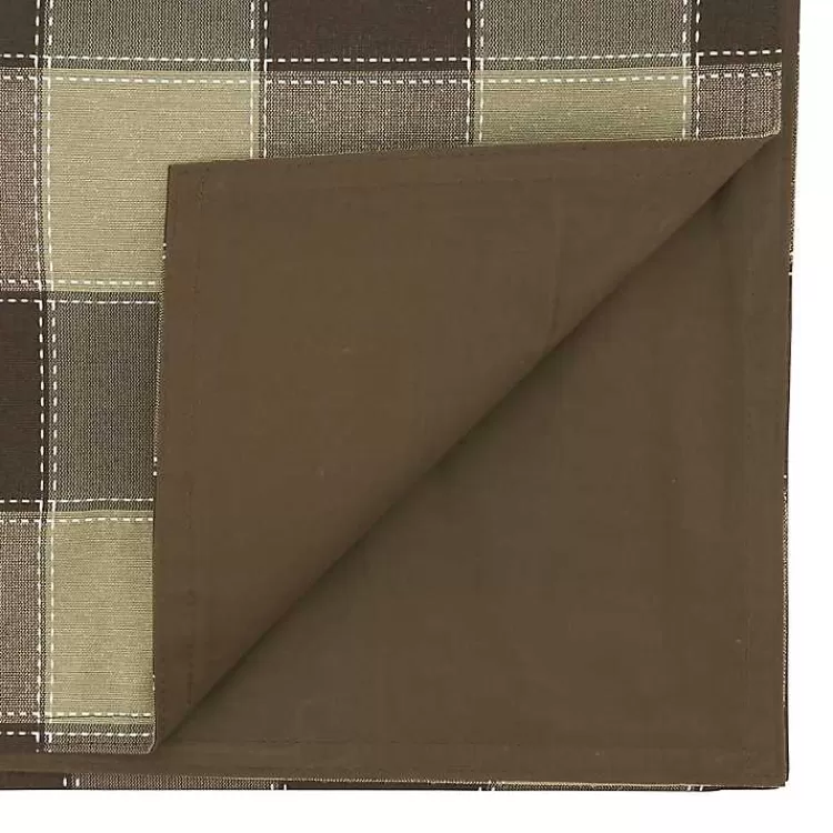 Brown Block Plaid Table Runner, 90 in.>Kirklands Home Shop
