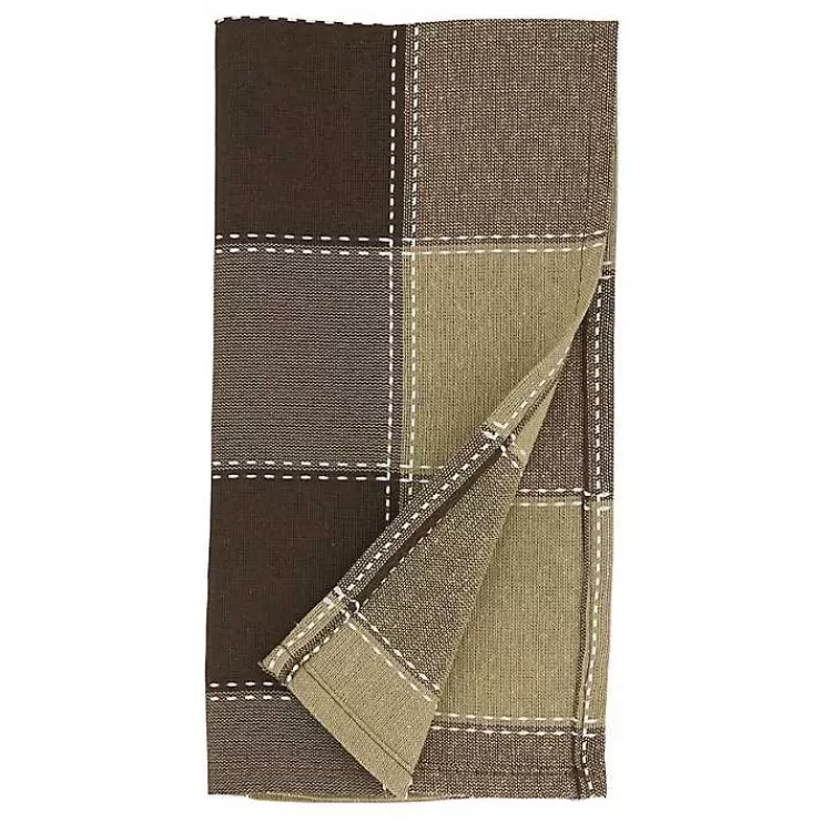 Brown Block Stitched Napkins, Set of 4>Kirklands Home Store